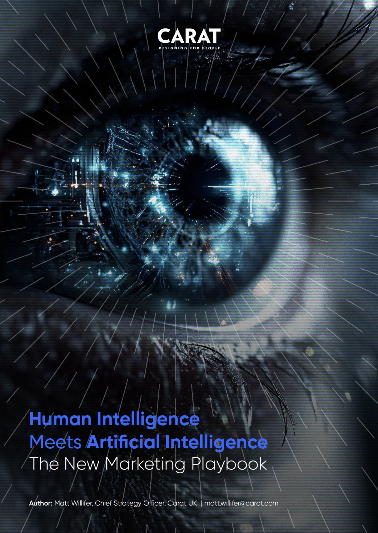 Front page of Carat whitepaper exploring human intelligence and artificial intelligence